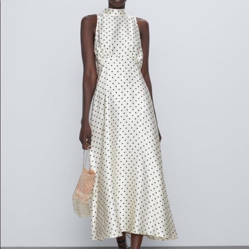 Zara satin dot dress